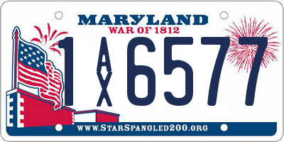 MD license plate 1AX6577