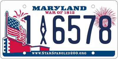 MD license plate 1AX6578
