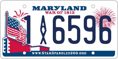 MD license plate 1AX6596