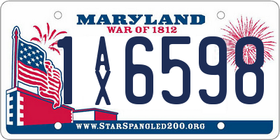 MD license plate 1AX6598