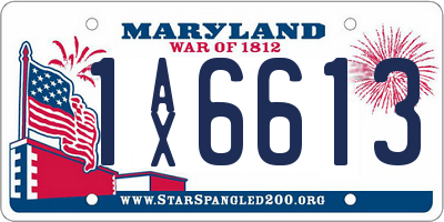 MD license plate 1AX6613