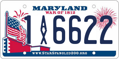 MD license plate 1AX6622