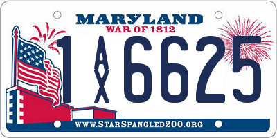 MD license plate 1AX6625