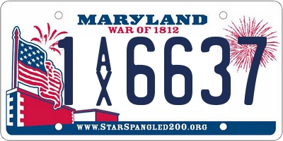 MD license plate 1AX6637