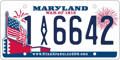 MD license plate 1AX6642