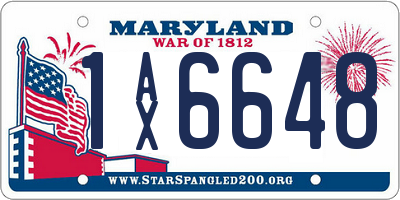 MD license plate 1AX6648