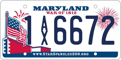 MD license plate 1AX6672