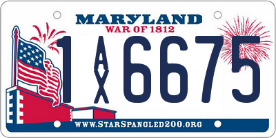 MD license plate 1AX6675