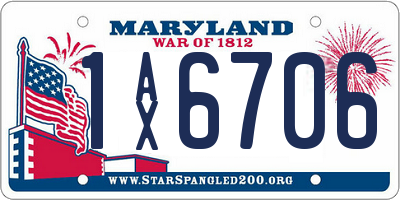 MD license plate 1AX6706