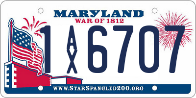 MD license plate 1AX6707