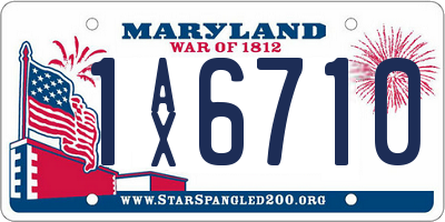 MD license plate 1AX6710