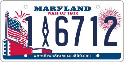 MD license plate 1AX6712