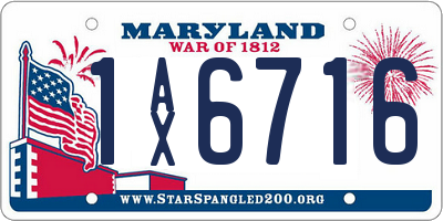 MD license plate 1AX6716