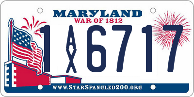 MD license plate 1AX6717