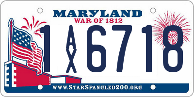 MD license plate 1AX6718