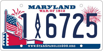 MD license plate 1AX6725