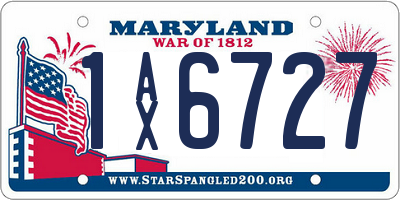 MD license plate 1AX6727