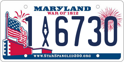 MD license plate 1AX6730