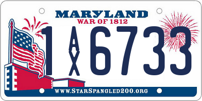 MD license plate 1AX6733