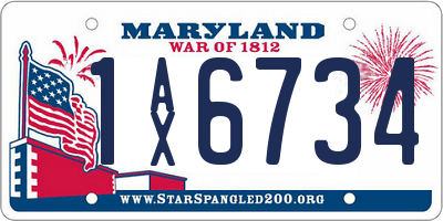 MD license plate 1AX6734