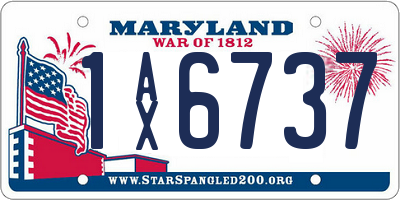 MD license plate 1AX6737