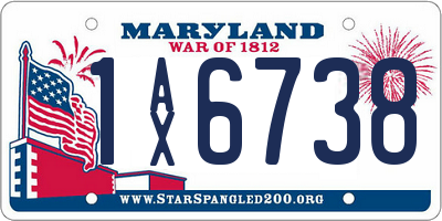 MD license plate 1AX6738