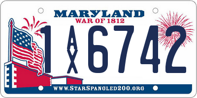 MD license plate 1AX6742