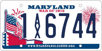 MD license plate 1AX6744
