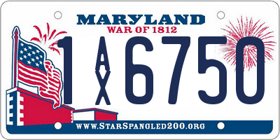 MD license plate 1AX6750