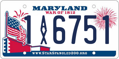 MD license plate 1AX6751
