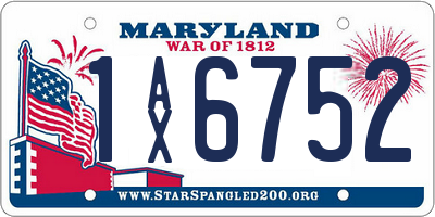 MD license plate 1AX6752