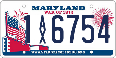 MD license plate 1AX6754