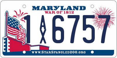 MD license plate 1AX6757
