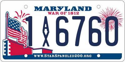 MD license plate 1AX6760