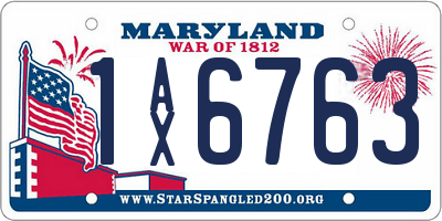 MD license plate 1AX6763
