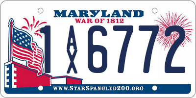 MD license plate 1AX6772