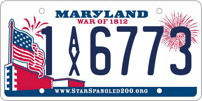 MD license plate 1AX6773