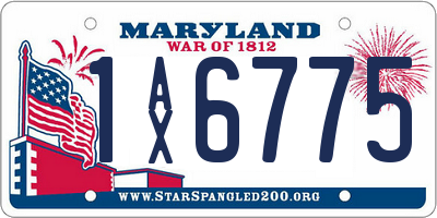 MD license plate 1AX6775