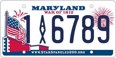 MD license plate 1AX6789