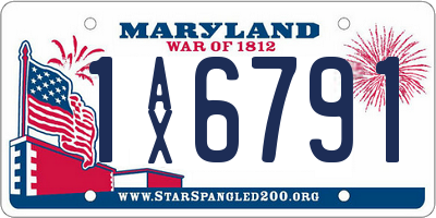 MD license plate 1AX6791