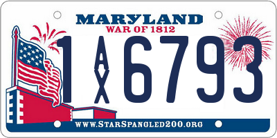 MD license plate 1AX6793