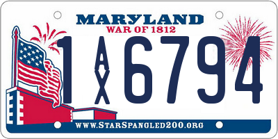 MD license plate 1AX6794