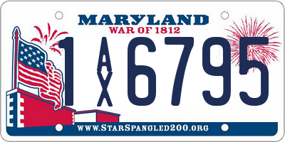 MD license plate 1AX6795