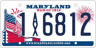 MD license plate 1AX6812