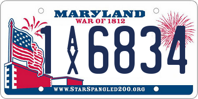 MD license plate 1AX6834