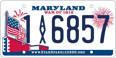 MD license plate 1AX6857