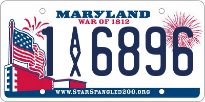 MD license plate 1AX6896