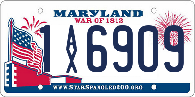 MD license plate 1AX6909