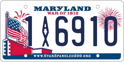 MD license plate 1AX6910