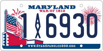 MD license plate 1AX6930